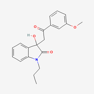 molecular formula C20H21NO4 B4165700 3-hydroxy-3-[2-(3-methoxyphenyl)-2-oxoethyl]-1-propyl-1,3-dihydro-2H-indol-2-one 