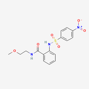 N-(2-methoxyethyl)-2-{[(4-nitrophenyl)sulfonyl]amino}benzamide