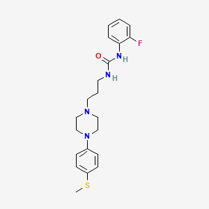 molecular formula C21H27FN4OS B4165735 N-(2-fluorophenyl)-N'-(3-{4-[4-(methylthio)phenyl]-1-piperazinyl}propyl)urea 
