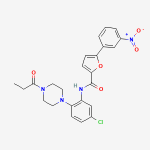 molecular formula C24H23ClN4O5 B4165742 N-[5-chloro-2-(4-propionyl-1-piperazinyl)phenyl]-5-(3-nitrophenyl)-2-furamide 