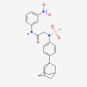 molecular formula C25H29N3O5S B4165748 N~2~-[4-(1-adamantyl)phenyl]-N~2~-(methylsulfonyl)-N~1~-(3-nitrophenyl)glycinamide 