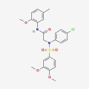 molecular formula C24H25ClN2O6S B4165749 N~2~-(4-chlorophenyl)-N~2~-[(3,4-dimethoxyphenyl)sulfonyl]-N~1~-(2-methoxy-5-methylphenyl)glycinamide 