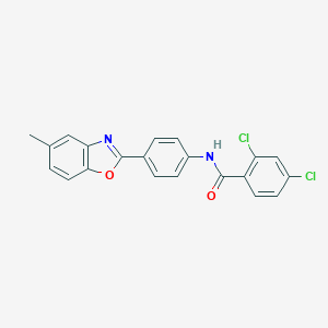 molecular formula C21H14Cl2N2O2 B416576 2,4-dichloro-N-[4-(5-methyl-1,3-benzoxazol-2-yl)phenyl]benzamide 