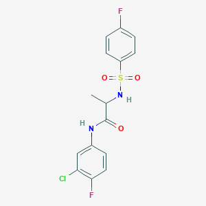 N~1~-(3-chloro-4-fluorophenyl)-N~2~-[(4-fluorophenyl)sulfonyl]alaninamide