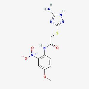 molecular formula C11H12N6O4S B4165775 2-[(3-amino-1H-1,2,4-triazol-5-yl)thio]-N-(4-methoxy-2-nitrophenyl)acetamide 