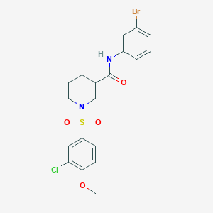 molecular formula C19H20BrClN2O4S B4165782 N-(3-bromophenyl)-1-[(3-chloro-4-methoxyphenyl)sulfonyl]-3-piperidinecarboxamide 
