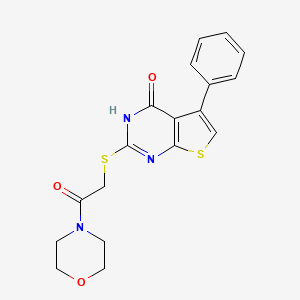 molecular formula C18H17N3O3S2 B4165796 2-(2-morpholin-4-yl-2-oxoethyl)sulfanyl-5-phenyl-3H-thieno[2,3-d]pyrimidin-4-one 