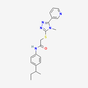 molecular formula C20H23N5OS B4165797 N-(4-sec-butylphenyl)-2-{[4-methyl-5-(3-pyridinyl)-4H-1,2,4-triazol-3-yl]thio}acetamide 