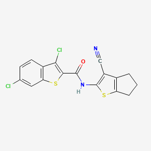 3,6-dichloro-N-(3-cyano-5,6-dihydro-4H-cyclopenta[b]thien-2-yl)-1-benzothiophene-2-carboxamide