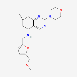molecular formula C21H30N4O3 B4165842 N-{[5-(methoxymethyl)-2-furyl]methyl}-7,7-dimethyl-2-(4-morpholinyl)-5,6,7,8-tetrahydro-5-quinazolinamine 