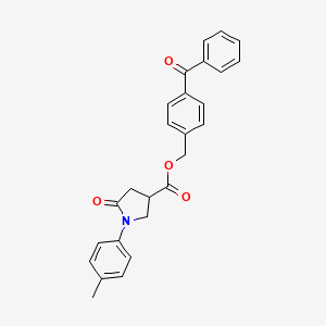 molecular formula C26H23NO4 B4165847 4-benzoylbenzyl 1-(4-methylphenyl)-5-oxo-3-pyrrolidinecarboxylate 