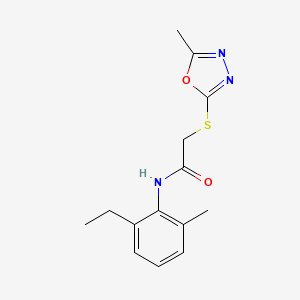molecular formula C14H17N3O2S B4165855 N-(2-ethyl-6-methylphenyl)-2-[(5-methyl-1,3,4-oxadiazol-2-yl)thio]acetamide 