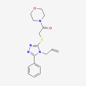 molecular formula C17H20N4O2S B4165862 4-{[(4-allyl-5-phenyl-4H-1,2,4-triazol-3-yl)thio]acetyl}morpholine 