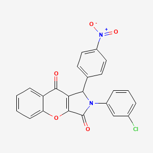 molecular formula C23H13ClN2O5 B4165870 2-(3-chlorophenyl)-1-(4-nitrophenyl)-1,2-dihydrochromeno[2,3-c]pyrrole-3,9-dione 