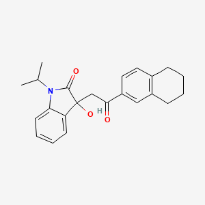 molecular formula C23H25NO3 B4165871 3-hydroxy-1-isopropyl-3-[2-oxo-2-(5,6,7,8-tetrahydro-2-naphthalenyl)ethyl]-1,3-dihydro-2H-indol-2-one 