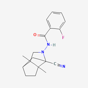 N-(3-cyano-6,7-dimethyl-4-azatricyclo[4.3.0.0~3,7~]non-4-yl)-2-fluorobenzamide