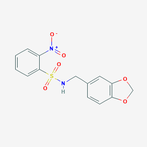 molecular formula C14H12N2O6S B416591 N-(1,3-Benzodioxol-5-ylmethyl)-2-nitrobenzenesulfonamide 