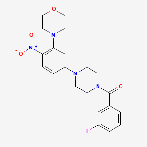 molecular formula C21H23IN4O4 B4165918 4-{5-[4-(3-iodobenzoyl)-1-piperazinyl]-2-nitrophenyl}morpholine 