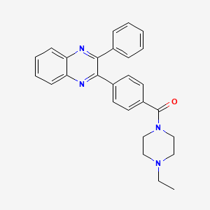 molecular formula C27H26N4O B4165954 2-{4-[(4-ethyl-1-piperazinyl)carbonyl]phenyl}-3-phenylquinoxaline 