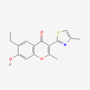 molecular formula C16H15NO3S B4165974 6-ethyl-7-hydroxy-2-methyl-3-(4-methyl-1,3-thiazol-2-yl)-4H-chromen-4-one 