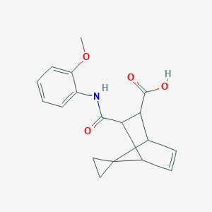 molecular formula C18H19NO4 B416598 3-[(2-Methoxyanilino)carbonyl]bicyclo[2.2.1]hept-5-ene-7-spiro-1'-cyclopropane-2-carboxylic acid 