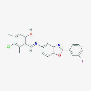 4-Chloro-2-({[2-(3-iodophenyl)-1,3-benzoxazol-5-yl]imino}methyl)-3,5-dimethylphenol