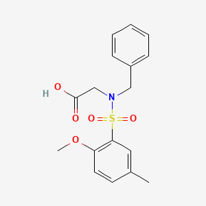 molecular formula C17H19NO5S B4166002 N-benzyl-N-[(2-methoxy-5-methylphenyl)sulfonyl]glycine 