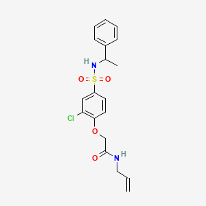 molecular formula C19H21ClN2O4S B4166020 N-allyl-2-(2-chloro-4-{[(1-phenylethyl)amino]sulfonyl}phenoxy)acetamide 