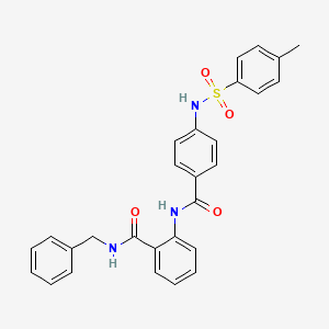 molecular formula C28H25N3O4S B4166024 N-benzyl-2-[(4-{[(4-methylphenyl)sulfonyl]amino}benzoyl)amino]benzamide 