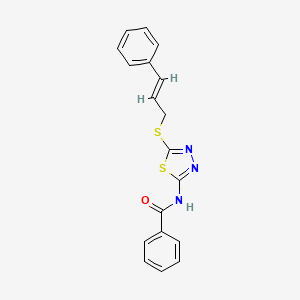 N-{5-[(3-phenyl-2-propen-1-yl)thio]-1,3,4-thiadiazol-2-yl}benzamide