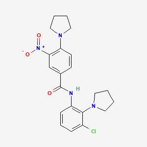 molecular formula C21H23ClN4O3 B4166037 N-[3-chloro-2-(1-pyrrolidinyl)phenyl]-3-nitro-4-(1-pyrrolidinyl)benzamide 