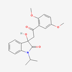 molecular formula C21H23NO5 B4166043 3-[2-(2,5-dimethoxyphenyl)-2-oxoethyl]-3-hydroxy-1-isopropyl-1,3-dihydro-2H-indol-2-one 