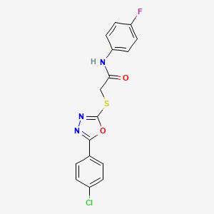 molecular formula C16H11ClFN3O2S B4166052 2-{[5-(4-chlorophenyl)-1,3,4-oxadiazol-2-yl]thio}-N-(4-fluorophenyl)acetamide 