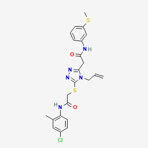 molecular formula C23H24ClN5O2S2 B4166053 2-[4-allyl-5-({2-[(4-chloro-2-methylphenyl)amino]-2-oxoethyl}thio)-4H-1,2,4-triazol-3-yl]-N-[3-(methylthio)phenyl]acetamide 