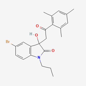 5-bromo-3-hydroxy-3-(2-mesityl-2-oxoethyl)-1-propyl-1,3-dihydro-2H-indol-2-one