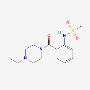 molecular formula C14H21N3O3S B4166070 N-{2-[(4-ethyl-1-piperazinyl)carbonyl]phenyl}methanesulfonamide 