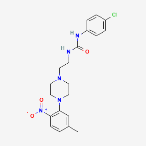 molecular formula C20H24ClN5O3 B4166091 N-(4-chlorophenyl)-N'-{2-[4-(5-methyl-2-nitrophenyl)-1-piperazinyl]ethyl}urea 