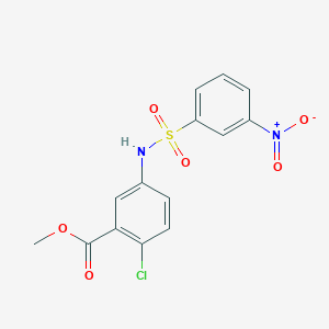 molecular formula C14H11ClN2O6S B4166099 methyl 2-chloro-5-{[(3-nitrophenyl)sulfonyl]amino}benzoate 