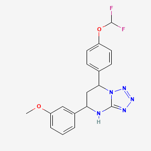 molecular formula C18H17F2N5O2 B4166105 7-[4-(difluoromethoxy)phenyl]-5-(3-methoxyphenyl)-4,5,6,7-tetrahydrotetrazolo[1,5-a]pyrimidine 