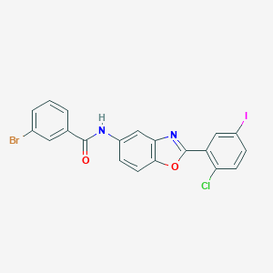 molecular formula C20H11BrClIN2O2 B416612 3-bromo-N-[2-(2-chloro-5-iodophenyl)-1,3-benzoxazol-5-yl]benzamide 
