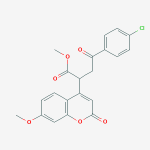 molecular formula C21H17ClO6 B4166132 methyl 4-(4-chlorophenyl)-2-(7-methoxy-2-oxo-2H-chromen-4-yl)-4-oxobutanoate 