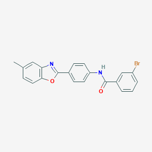 molecular formula C21H15BrN2O2 B416616 3-bromo-N-[4-(5-methyl-1,3-benzoxazol-2-yl)phenyl]benzamide 