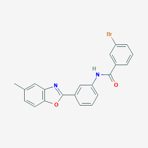 molecular formula C21H15BrN2O2 B416617 3-bromo-N-[3-(5-methyl-1,3-benzoxazol-2-yl)phenyl]benzamide 