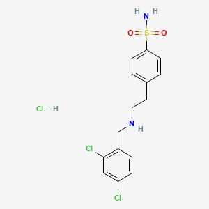 molecular formula C15H17Cl3N2O2S B4166171 4-{2-[(2,4-dichlorobenzyl)amino]ethyl}benzenesulfonamide hydrochloride 