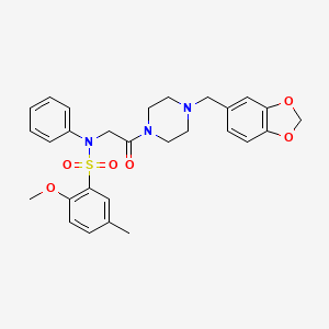 N-{2-[4-(1,3-benzodioxol-5-ylmethyl)-1-piperazinyl]-2-oxoethyl}-2-methoxy-5-methyl-N-phenylbenzenesulfonamide