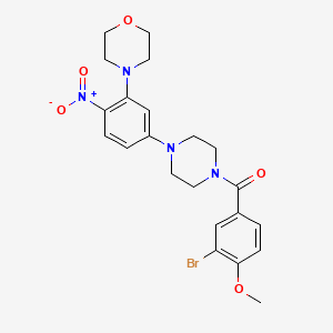 molecular formula C22H25BrN4O5 B4166205 4-{5-[4-(3-bromo-4-methoxybenzoyl)-1-piperazinyl]-2-nitrophenyl}morpholine 