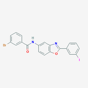 3-bromo-N-[2-(3-iodophenyl)-1,3-benzoxazol-5-yl]benzamide