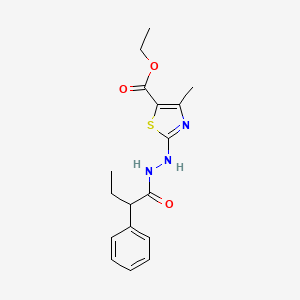 molecular formula C17H21N3O3S B4166211 ethyl 4-methyl-2-[2-(2-phenylbutanoyl)hydrazino]-1,3-thiazole-5-carboxylate 