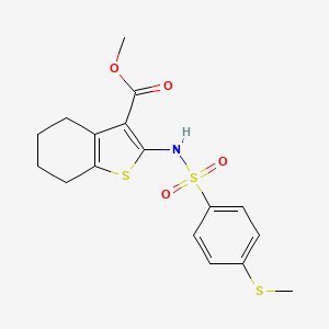 molecular formula C17H19NO4S3 B4166222 methyl 2-({[4-(methylthio)phenyl]sulfonyl}amino)-4,5,6,7-tetrahydro-1-benzothiophene-3-carboxylate 