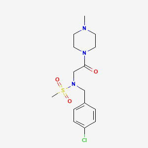 molecular formula C15H22ClN3O3S B4166225 N-(4-chlorobenzyl)-N-[2-(4-methyl-1-piperazinyl)-2-oxoethyl]methanesulfonamide 